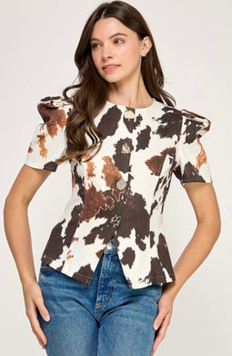 Cow Print Top