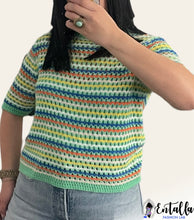 Load image into Gallery viewer, Crochet Mint Top