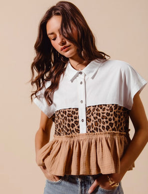 Animal Print Combo Top
