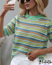 Load image into Gallery viewer, Crochet Mint Top