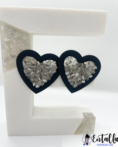 Black heart Earring