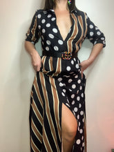 Load image into Gallery viewer, Polka Dot &amp; Vertical-Stripes Maxi Dress