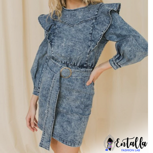 Denim Puff Sleeve Dress